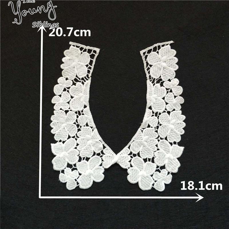 Fashion style White Lace Fabric Neckline Embroidery Applique Lace Collar DIY Trim Sewing Clothing Accessories Craft Supplies