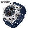 SANDA 6126 Digital Clock Dual Display Men Watches Waterproof Sports Watch Military Man Alarm Stopwatch Quartz Wristwatch Male