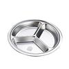 Stainless Steel 3-Compartment Round Lunch Plate
