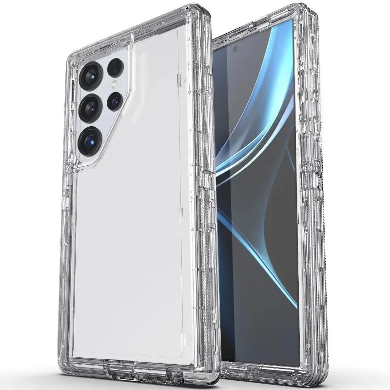 

Heavy Duty 3IN1 Armor Case For Samsung Galaxy S26 S25 S24 S23 S22 Ultra Plus Military Grade PC Clear Anti-Drop Protection Cover Galaxy S26
