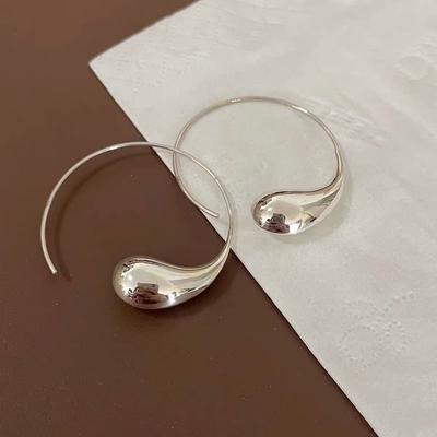 Rupert's Tears Temperament Versatile Water Drop Spiral Simple Cold Wind Earrings