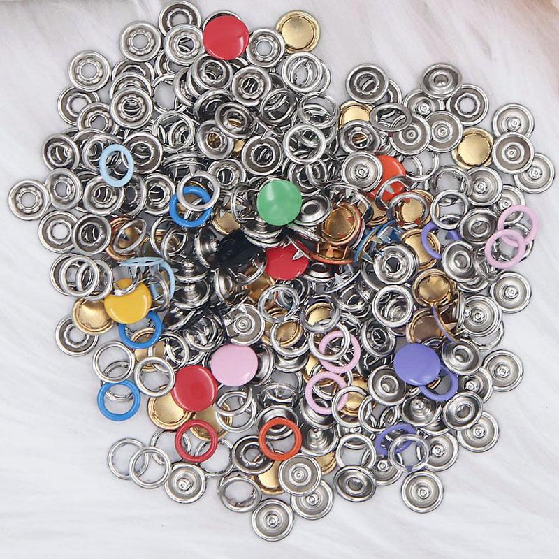 Five-Claw Buckle Tool Set: No-Sew Snap Buttons for Baby & Kids' Clothing, Metal Color, Letter & Four-Button Styles.