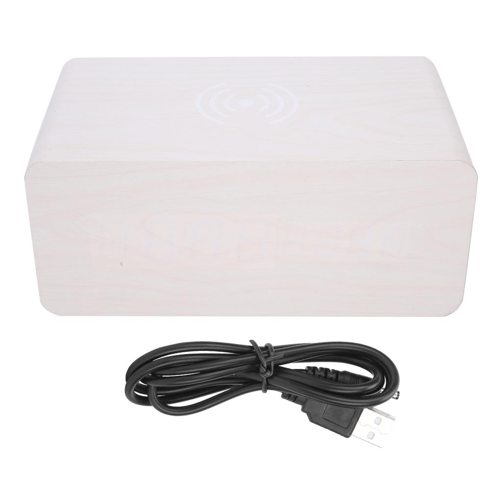 Multifunctional Wooden 2000mAh Mini Alarm Speaker Wireless Bluetooth Clock Stereo Speaker