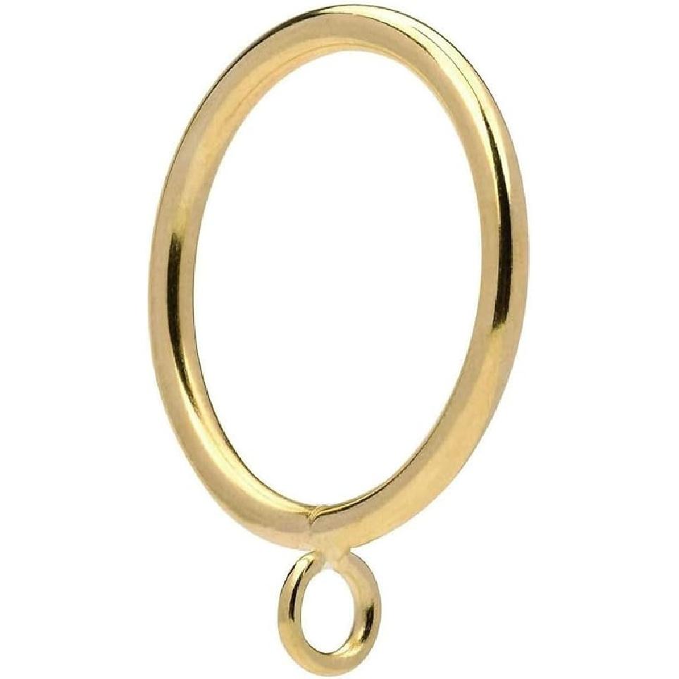48Pcs 1.5-Inch Inner Diameter Metal Curtain Rings with Eyelets,Fits Up to 1 1/4-Inch Rod,4 mm Diameter Wire (Gold-48pcs)