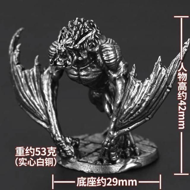 Weißmessing Blutmond Dämon Skelettkönig Miniaturfigur Handgefertigte Brettspielfiguren Auto Schreibtisch Ornament Sammlerstück Spielzeug