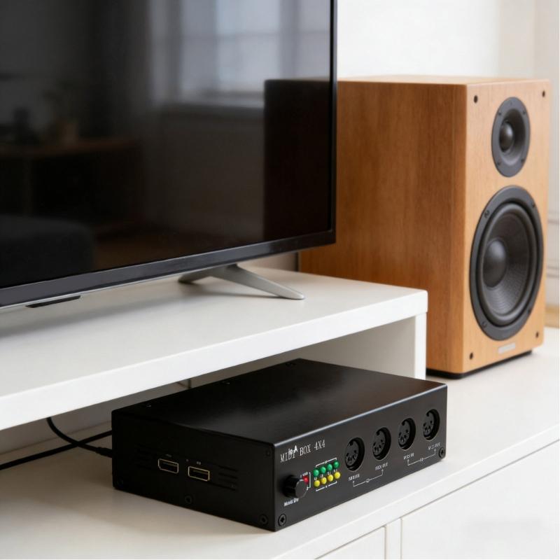 USB Controller 4 In 4 Out Splitter For Multiple Device Connection Plugs And Play Design Plastic Construction