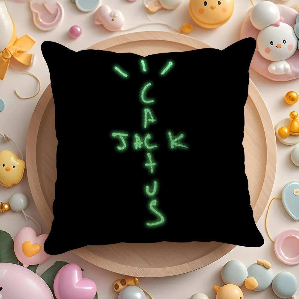 Cool CCactus jack Cushion Cover Linen Organic Fabric DoubleSided Printing Breathable Pillow Case Sofa Home Decor Gift