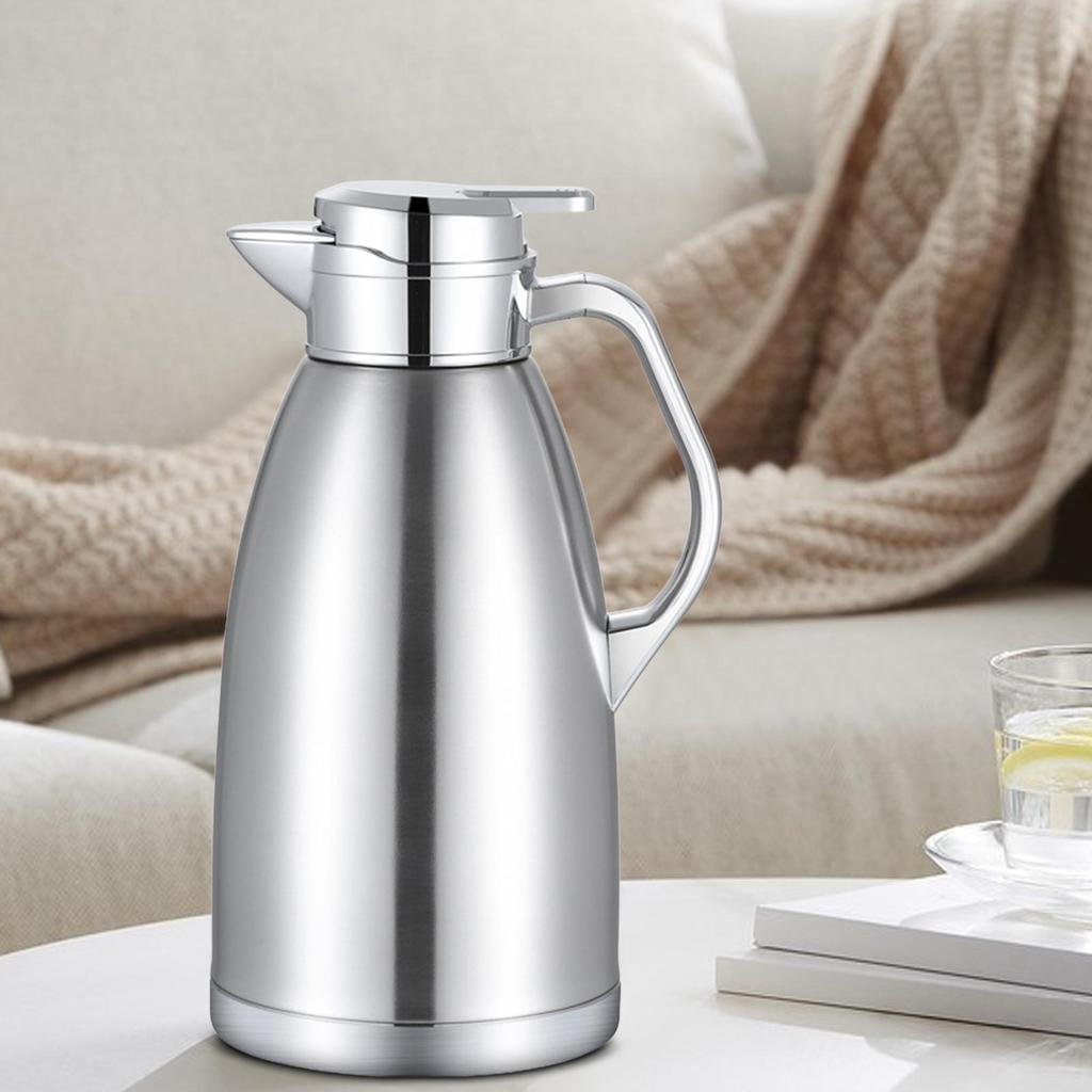 Bollitore Termico Isolato in Acciaio Inossidabile Multifunzionale 2,3L Caffettiera Tisaniera Caraffa Brocca per Caffetteria Cucina Casa Ufficio Tè