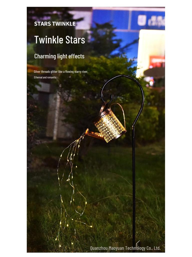 Solar-Powered Waterproof Hanging Garden Lantern with Light and Shadow Effect