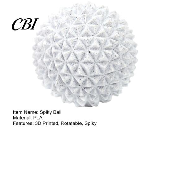Portable Sensory Toy 3D Printed Rotatable Spiky Ball, Mini Textured Fidget Ball for Lightweight Stress Relief, Decompression Twisting Desk Travel