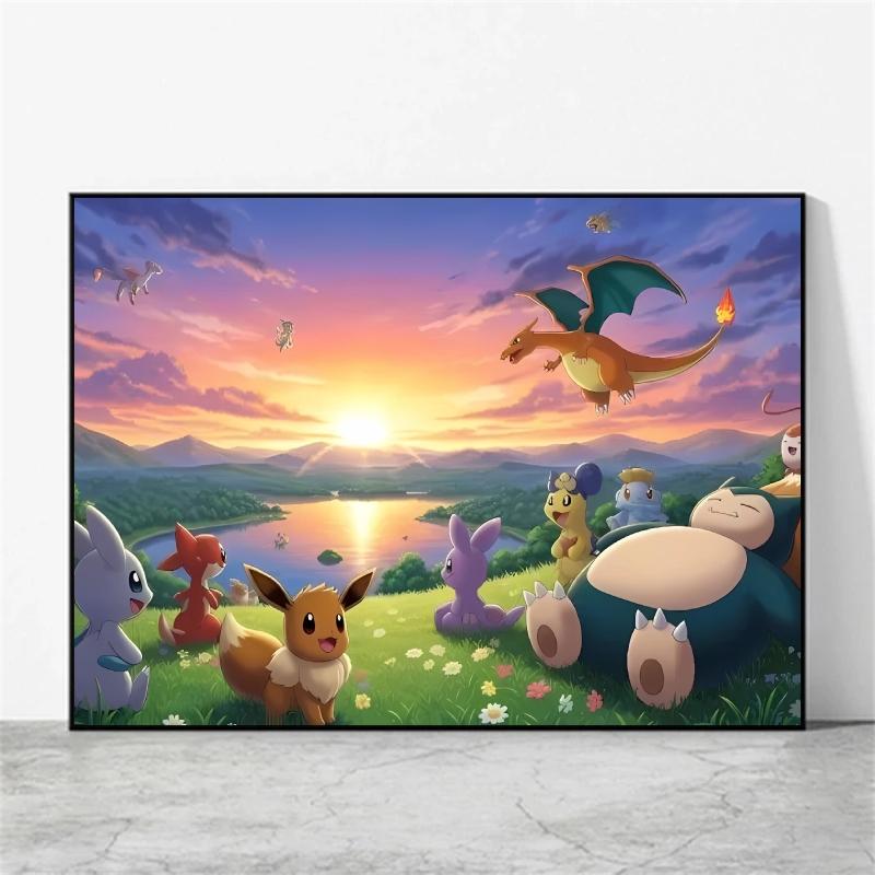 Posters and Prints  Canvas Paintings Pikachu Cute Wall Pictures Room Home Decorative Birthday Gifts Kids Action Figures