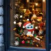 Festive Home Beautification Supplies Cute Christmas Owl Window Sticker, Snowy Branch Candy Glass Decal, Waterproof Self Adhesive Seasonal Wall