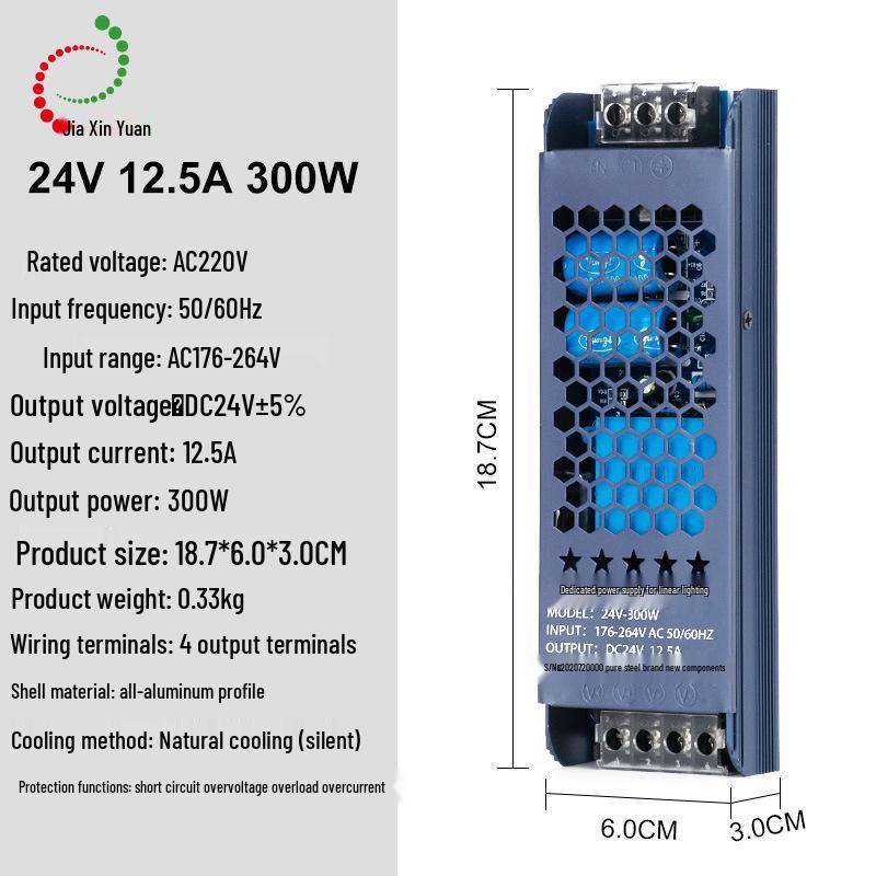 Schwarzes King Kong LED Netzteil Transformator 220V auf 12V/24V/48V, 60W-400W