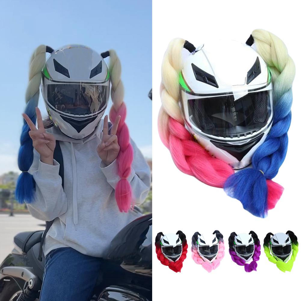 Universal Helmet Decoration Braids Motorcycle Helmet Thick Braid Dreadlocks Ponytail Braid Fashion Helmets Punk Style Hair Decor