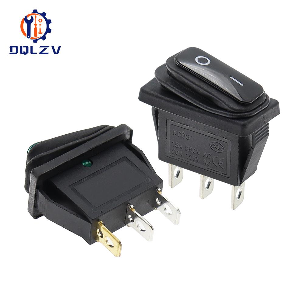 KCD3 Waterproof Rocker Switch ON-OFF/ON-OFF-ON 3Pin,2/3 Position,Electrical Equipment With Lighting Power,16A 250VAC/20A 125VA