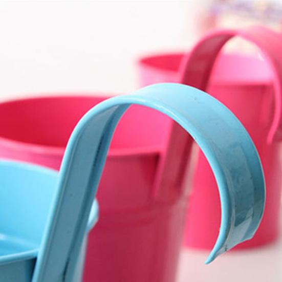 Space-saving Flower Bucket with Hook Iron Detachable Hanging Plant Holder for Railing