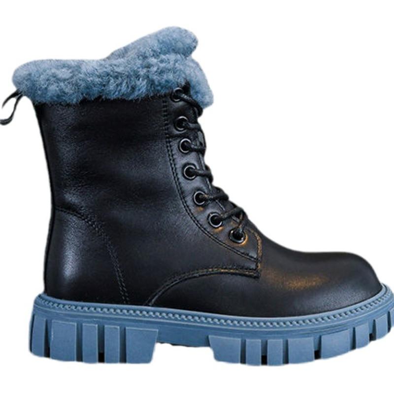 Nye Høst Fleece Jentestøvler Varme Mote Sidelås Allsidig Ankelstøvlett Tykksålet Trendy Guttesko Komfort Vinterstøvel