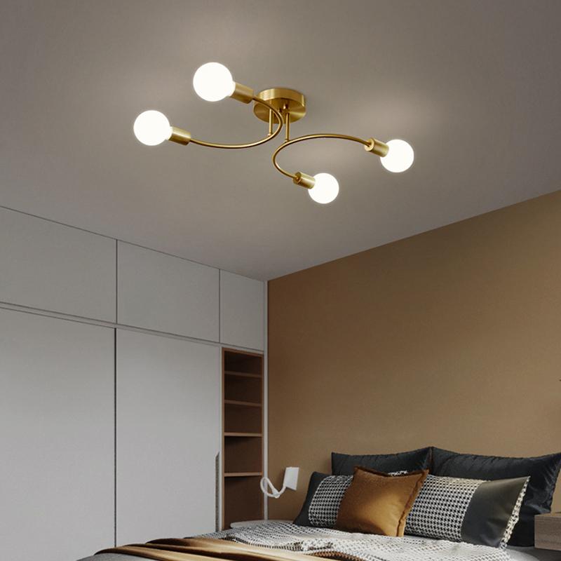 8 Bulb Gold LED Metal Suspension Modern Chandeliers Light Luxury Lustre Ceiling Pendant Lamp for Dining Room Living Room Bedroom