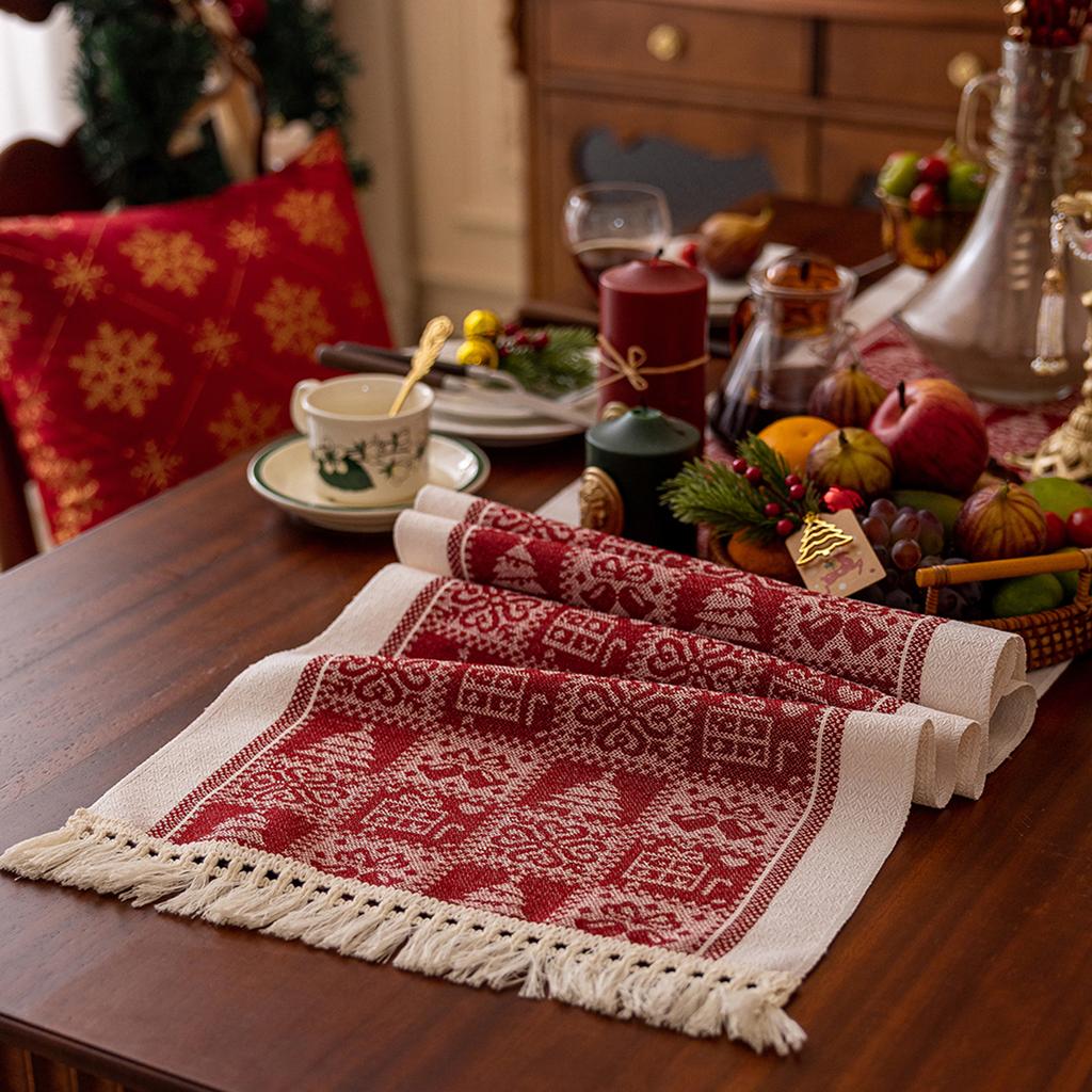 Christmas Fall Table Runner Soft Cotton Table Runner With Tassels Woven Macrame Home Living Room Table Decoration