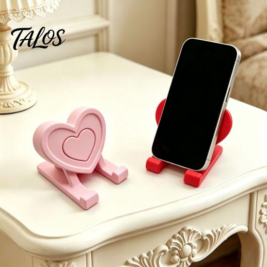 Ergonomic Phone Stand 3D Printed Heart Holder, Love Shape Mobile Stand, Cell Tablet Desk Mount, Valentine's Day Gift Holder