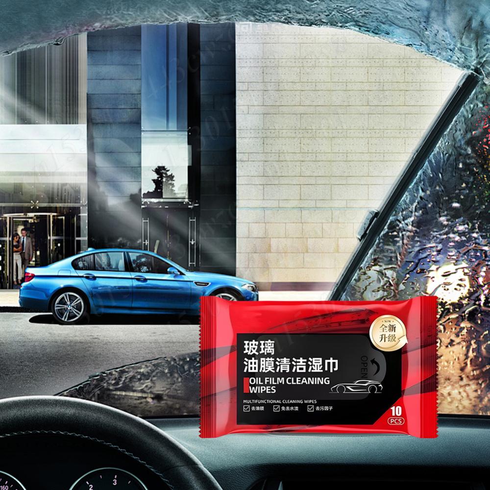 10-50Pcs Oil Film Cleaning Wipes Car Glass Oil Film Removal Wipes Car Oil Stain Cleaner Windshield Oil Film Remover Wet Wipes