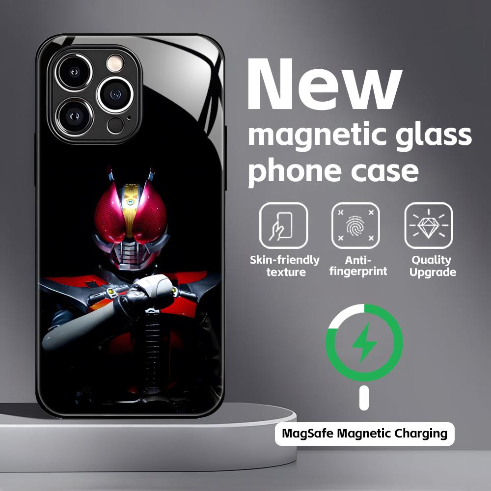 Kamen Rider  Phone Case For iPhone17 16 15 14 13 12 11 X XR XS 8 Plus Mini Pro Max Glass Magnetic Case
