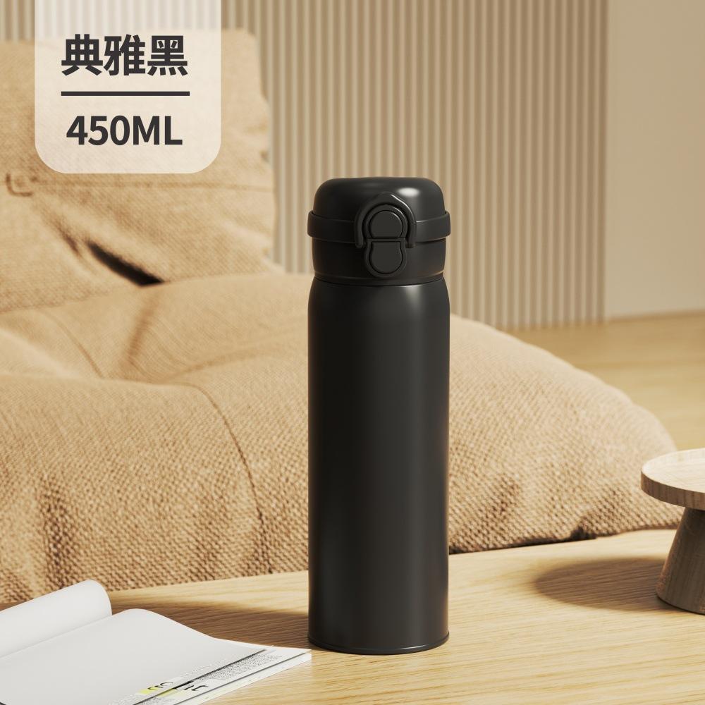 Water Bottle Bouncing Double Drink Stainless Steel Thermos Cup Large Capacity Student Straw Cup Outdoor Travel Cup