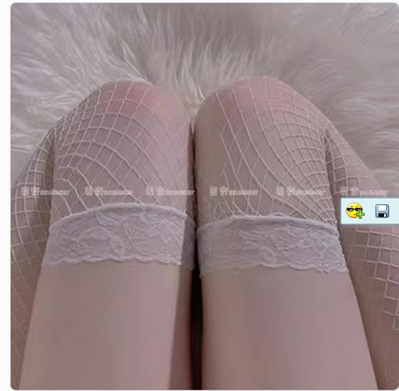 Sheer Black Over-the-Knee Lace Fishnet Stockings with Mid-Calf Erotic Design A8