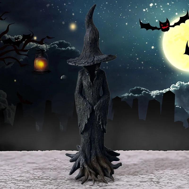 Witch Statue Halloween Resin Ornament Home Decoration Halloween Witch Statue Gothic Witch Figure for Festival Partry