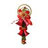 Christmas Bell Plastic Jingle Bells Xmas Tree Hanging Ornament with Bow And Artificial Pine