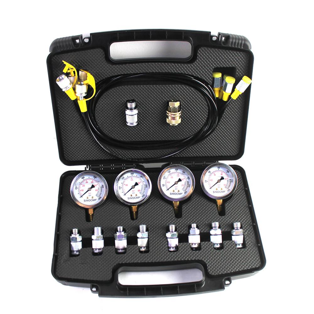 

CP-K0609 1-10000PSI 4 манометра Набор для проверки гидравлического давления Инструмент для диагностики давления SINOCMP