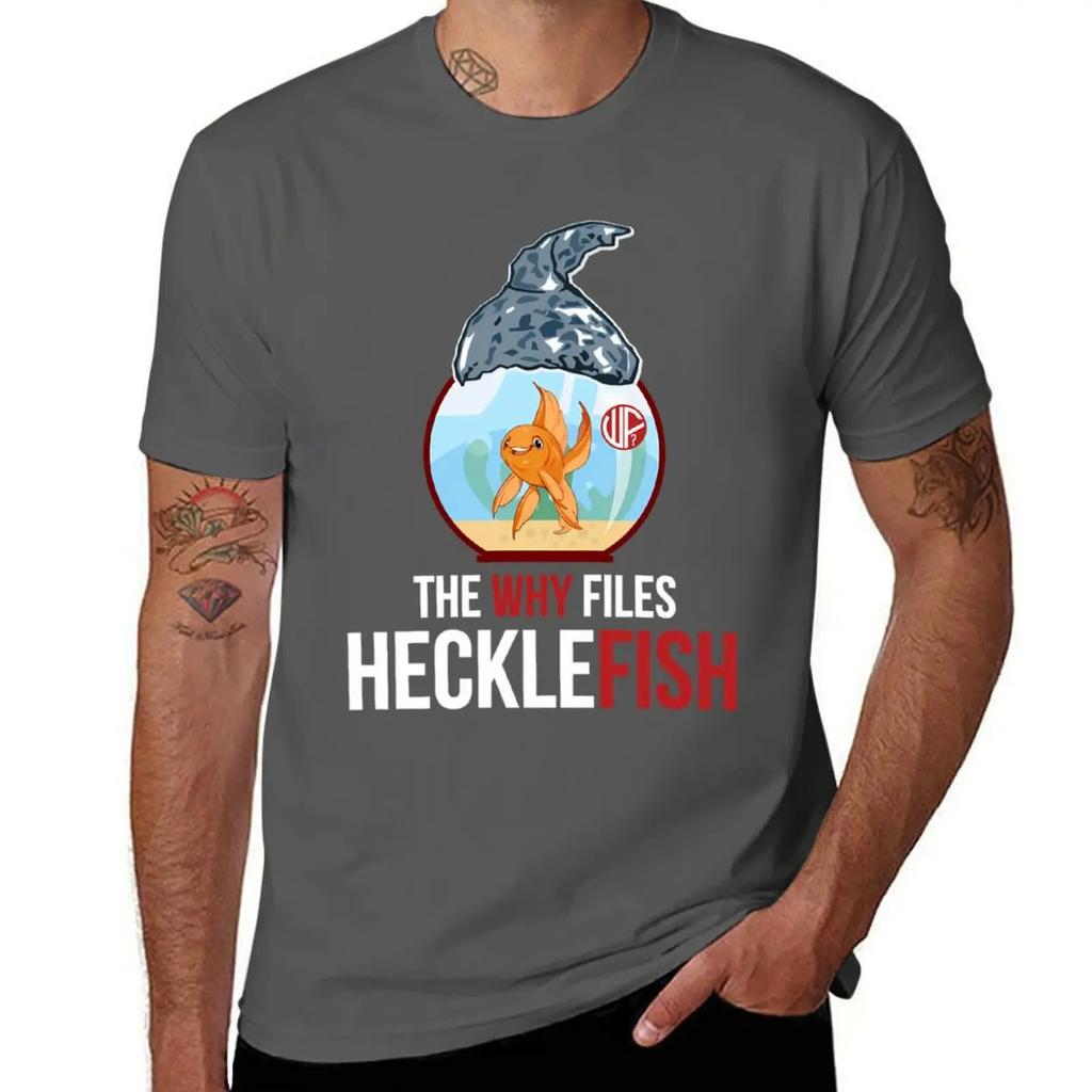 The Why Files Black Hecklefish T-Shirt Luxury Designer Vintage Anime Shirt Black T-shirts for Men