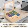 9 Grids Wooden Coffee tea sugar Bag Storage Box Clear Window Lid Sorting Tea Bag Organizer box Office Kitchen Cabinet Organzier