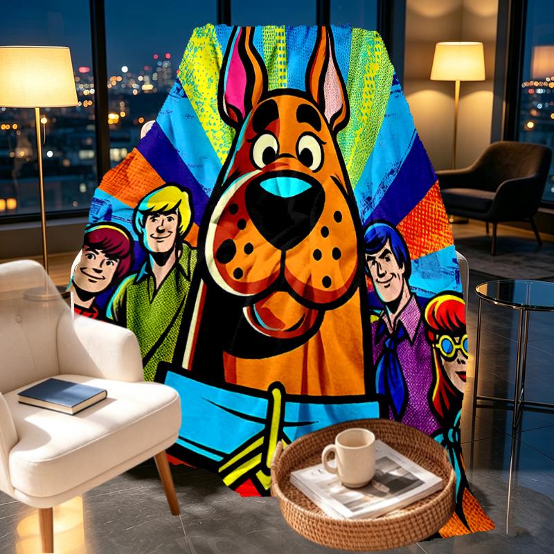 Scooby Print Blanket - Soft & Comfortable, for Bedroom, Travel, Sofa, Home Decoration - Birthday Christmas Gift for Friend