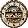 Wood Dessert Theme Wall Clock Silent Sweep Movement Silent Wooden Wall Clock  Living Room Decor