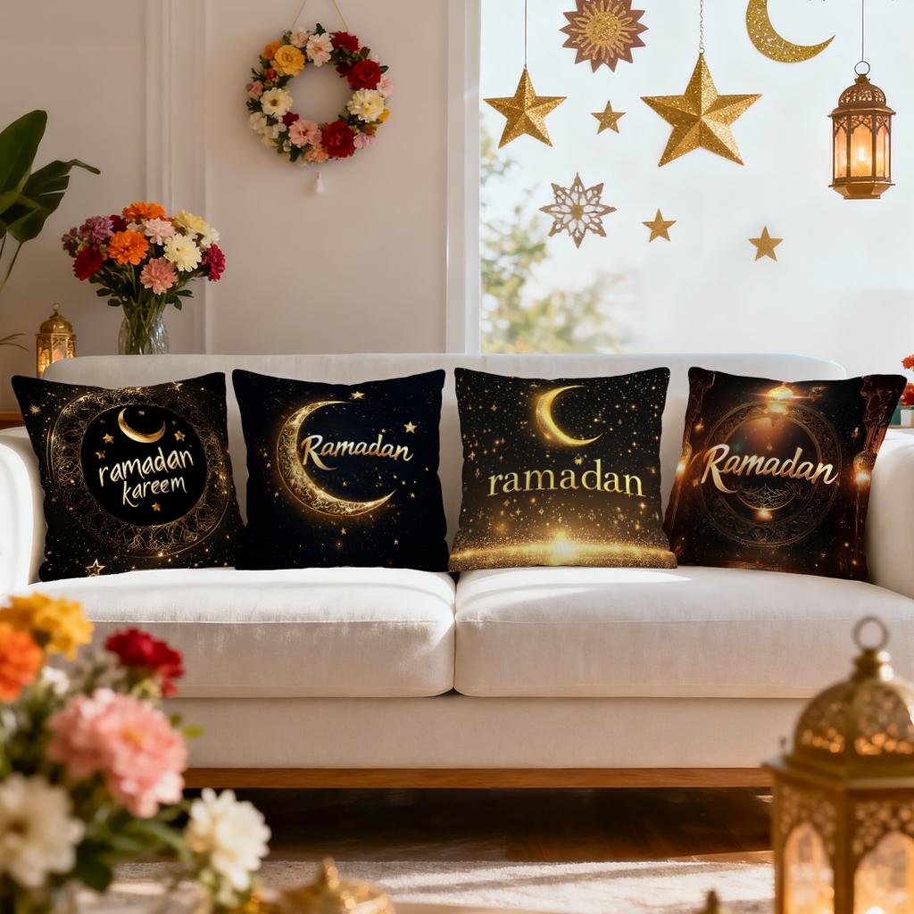 Ramadan Pillowcase Bedroom Sofa Cushion Cover 100% Polyester Living Room Cushion Pillowcase Home Comfortable Decor