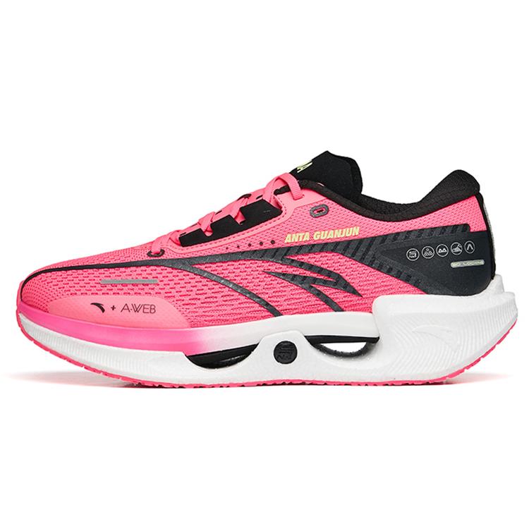 New Anta Surprising Waves Nitrogen Technology Breathable Lightweight Low Top Running Shoes Men's Pink Black 112255599A-2