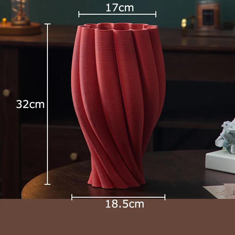 Wave Striped Ceramic Vase Creative Plant Pot Table Decoration Ornaments Flower Arrangement Floral Vases Room Aesthetic Decor