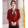 Autumn New Korean Version Lapel Knitted Sweater Women's Versatile Loose and Thin Polo Neck Sweater Jacket