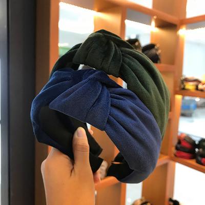 Breiter Rand Stirnband Elastisch Elegant Geknotet Plüschtextur Koreanischer Stil Tägliches Tragen Samt Damen Herbst HaarBänder Tägliches Tragen