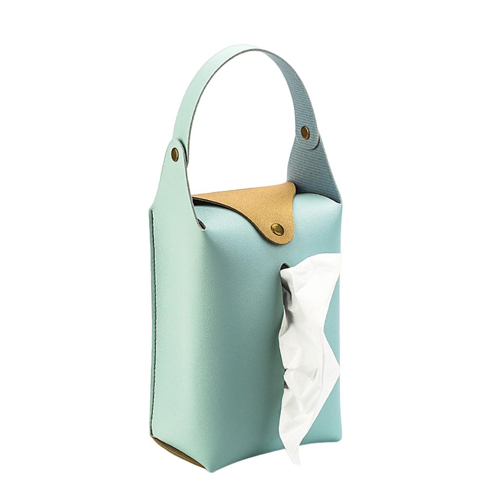 2pcs Colorful PU Leather Tissue Holder Box Hanging Paper Towel Dispenser for Living Room Office and Vehicle Interior