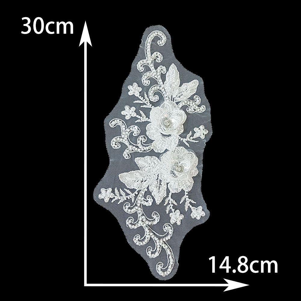 Black And White I Polyester Embroidery Bead Embroidery Sewing Lace Collar Diy Decorative Clothing Single Flower Accessories Clothing Accessories