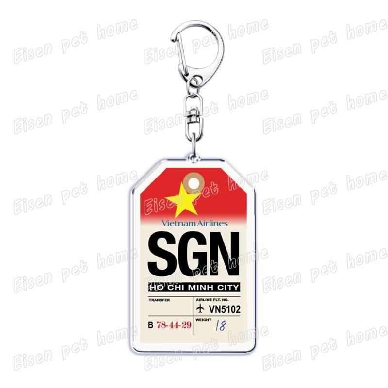 Plane Ticket Koffer Keyrings for Accessories Bag Key Chain Ring Jewelry Fans Gifts Travel Country Label Keychain Llaveros