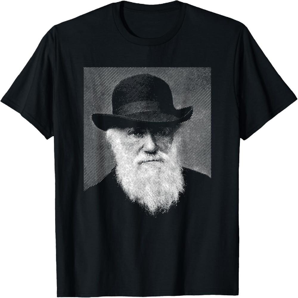 Футболка с портретом Чарльза Дарвина XXXXXL чёрный