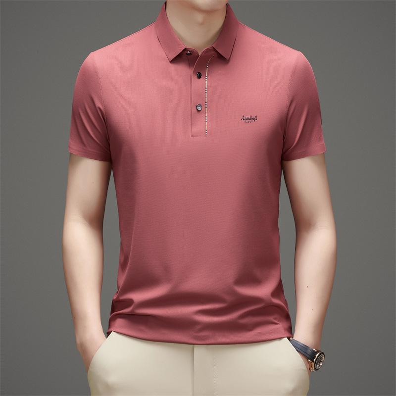 Рубашка ПОЛО из бесшовного шелка без железа — фото 5