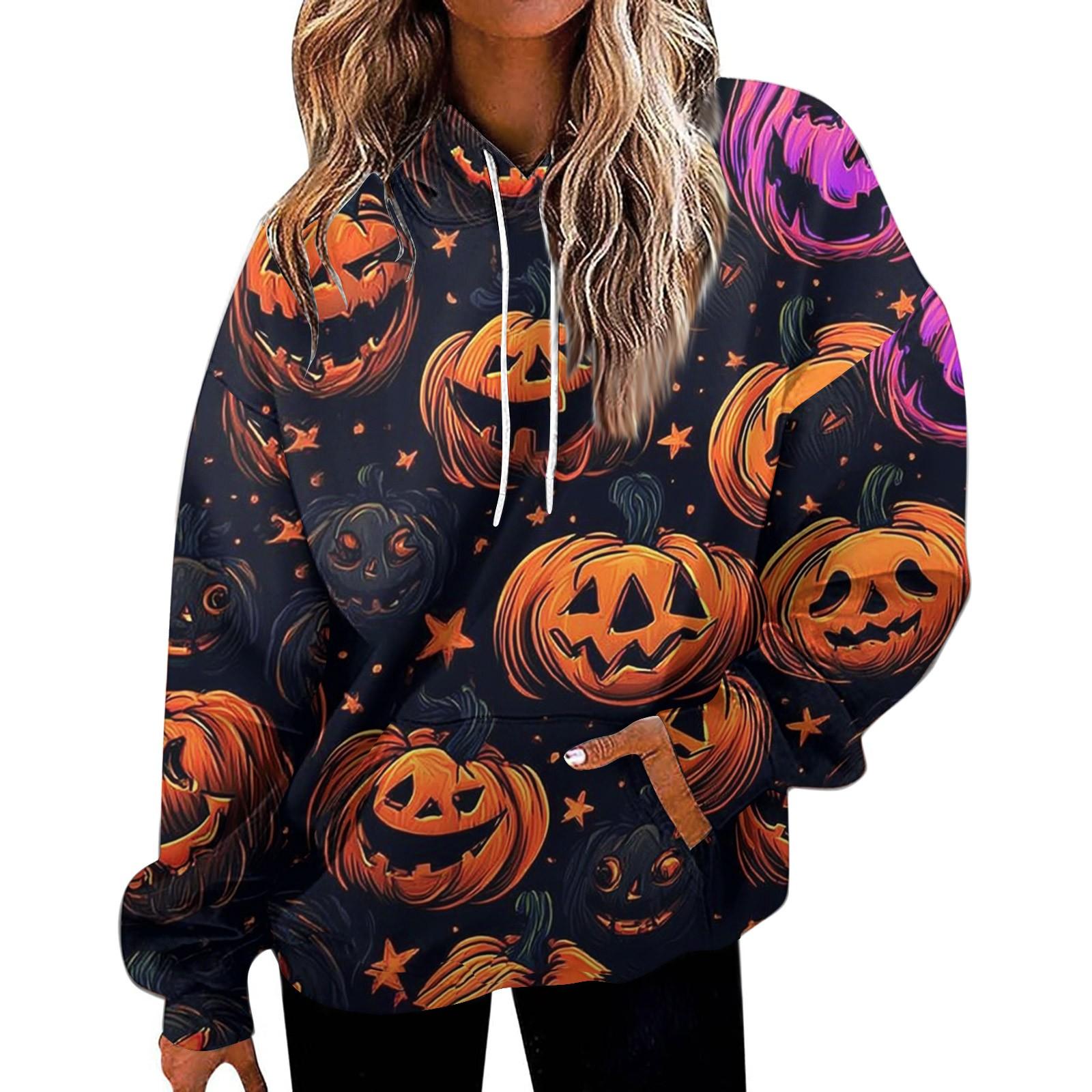 

Женская модная толстовка с принтом, повседневная толстовка с капюшоном и карманами S