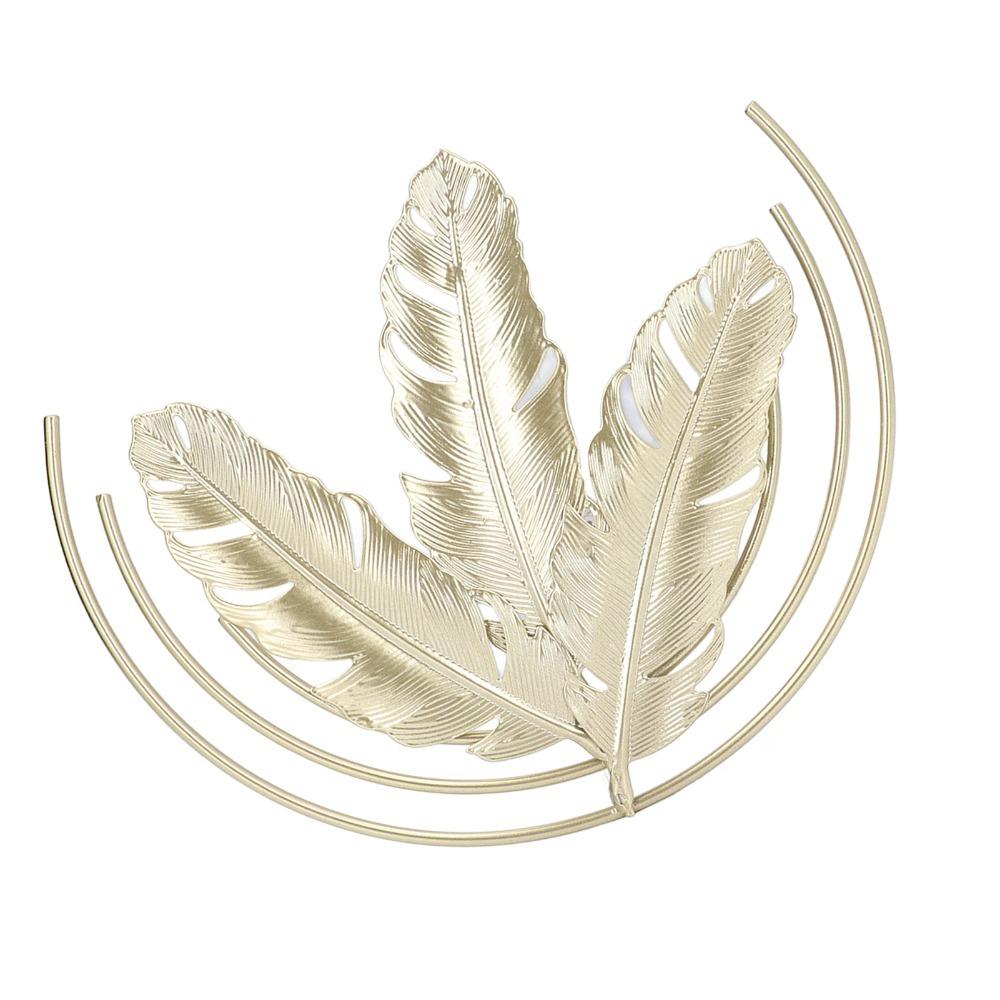 iron Golden Wall Hanging 9.06 in Iron Wall Art Metal Leaf Wall Decor  Cafe Wall Layout