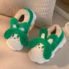 Fashion Women Cute Rabbit Cartoon Plush Novelty Slippers Closed Toe Furry Soft Sole Slip On Shoes Winter Warm Fuzzy Home Slippers