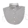 Women's Detachable False Collar Insert Elegant Striped Lapel Faux Half Shirt Blouse Collar Top for Sweater and Dresses
