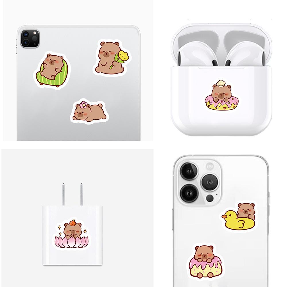 100Pcs Cartoon Cute Capybara Stickers Pvc Aesthetic Kapibala Graffiti Decals Scrapbooking Diy Phone Laptop Notebook Stationery